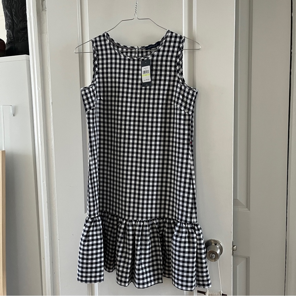 Classic Black and White Gingham Dress